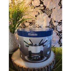 Trudeau Multi 3 in 1 Fondue Set 12 Piece Stainless Steel Stoneware 0825962